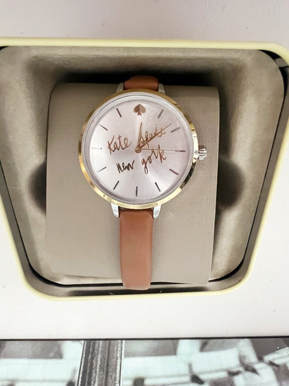 Kate Spade KSW9047 Metro Three-Hand Brown Leather Watch